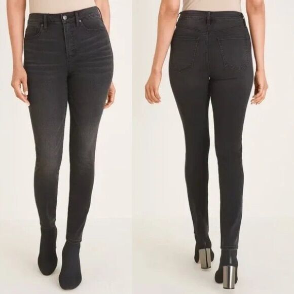 Chico’s High Rise Jeans Size 3T (16T) Skinny Ankle Black - Picture 1 of 12
